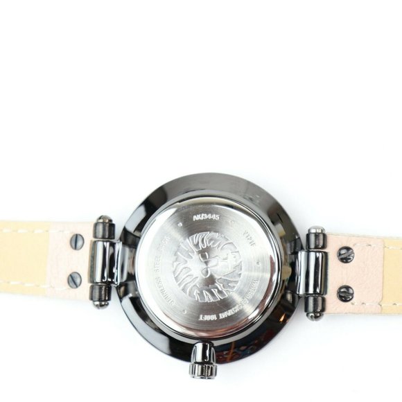 Anne Klein AK/3445GYBH Gunmetal Stainless Soft Pink Leather Women's Watch - Picture 6 of 7